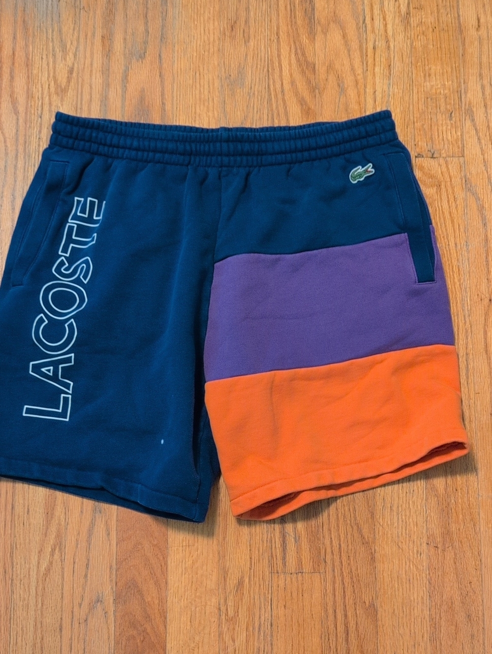 Lacoste Men's Navy, Purple & Orange Athletic Shorts